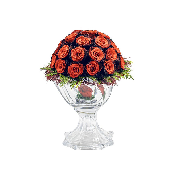 Preserved Flowers in Crystal Vase