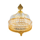 Gold-Plated Round Tray with Dome Lid
