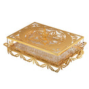 Gold-Plated Rectangular Tray with Flat Lid