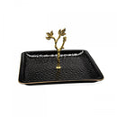 Black and Gold Tray Plate with Stand