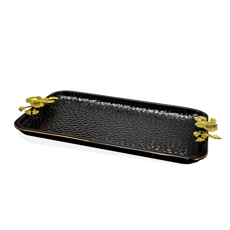Black and Gold Rectangular Plate Tray