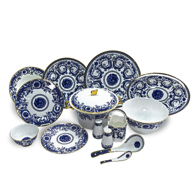 Blue Floral Dinnerware Set