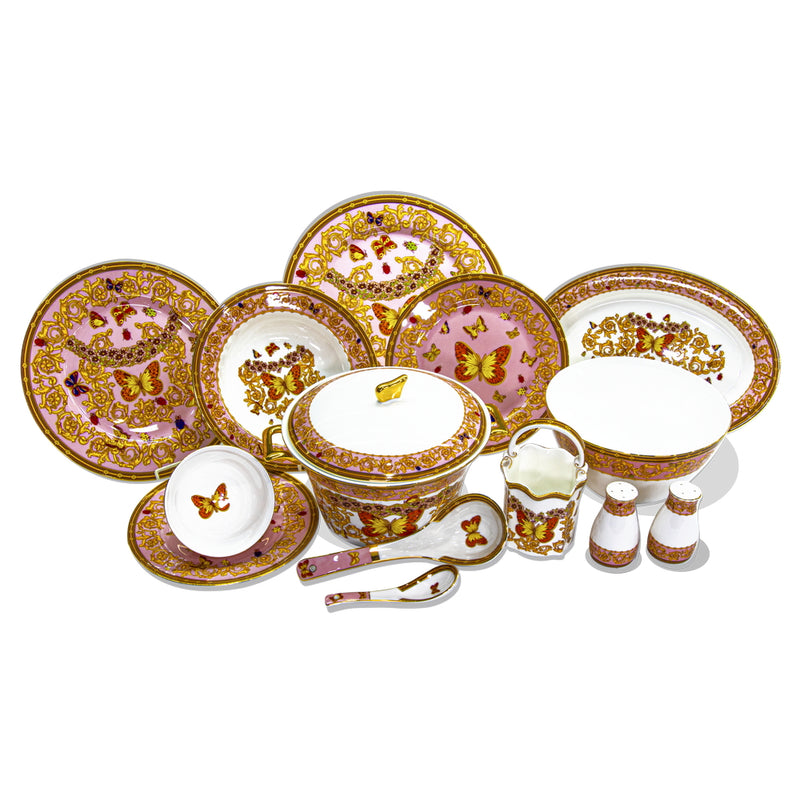 Red Butterfly Manor Dinnerware Set