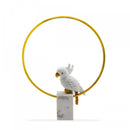 Elegant Golden Arch with White Bird on Marble