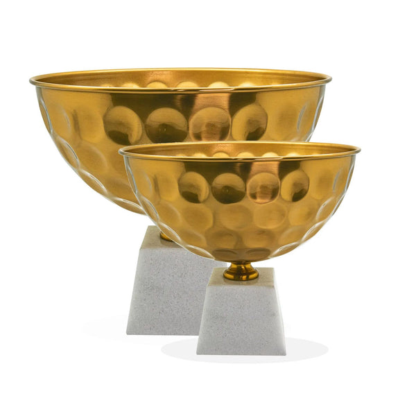 Gold Round Iron Marble Bowl