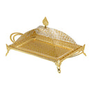 Gold-Plated Rectangular Tray with Dome