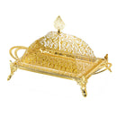 Gold-Plated Rectangular Tray with Dome