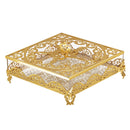 Gold-Plated Square Tray with Flat Lid