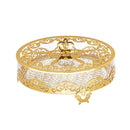 Gold-Plated Round Tray with Flat Lid