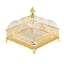 Gold-Plated Square Tray with Dome Lid