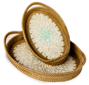 Oval Rattan Tray