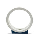 White Sphere Sculpture with Blue Base