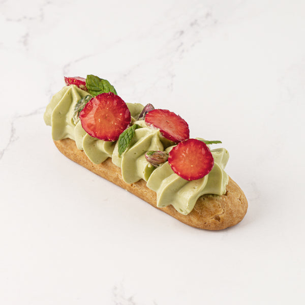 Pistachio Strawberry Éclair