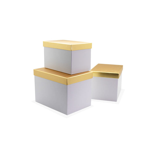 Gold & White Square Box