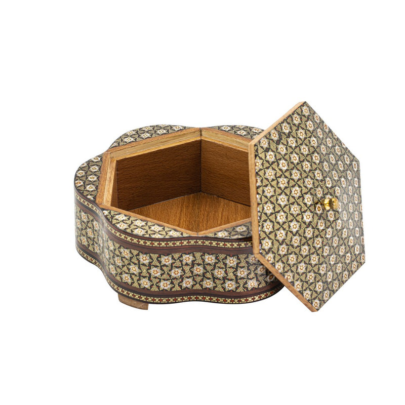 Hexagonal Flower Wooden Box