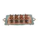 Turquoise Stones Tea Cups & Tray