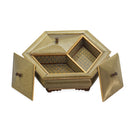Hexagon Wooden Box with 3 Compartments