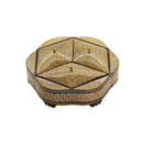 Hexagonal Flower Wooden Box with 3 Compartments