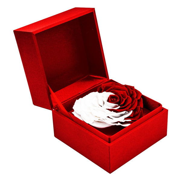 Shaped Rose in a Stylish Square Box