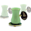 Tea Cup with Stone Petal Handle & Saucer