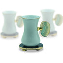 Tea Cup with Stone Petal Handle & Saucer