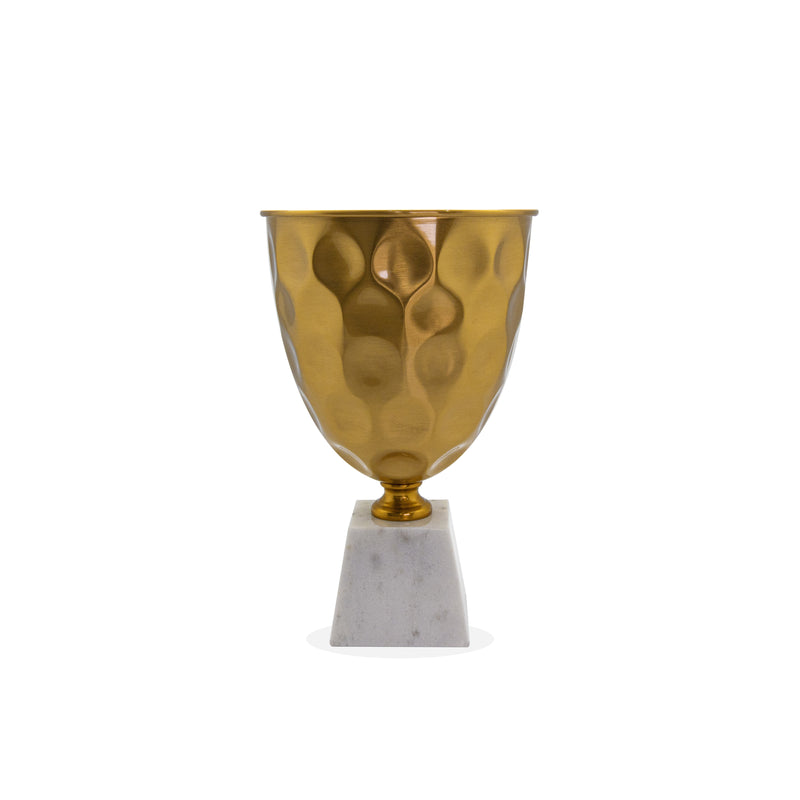 Gold Round Iron Marble Vase
