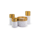 White & Gold Textured Resin Vase