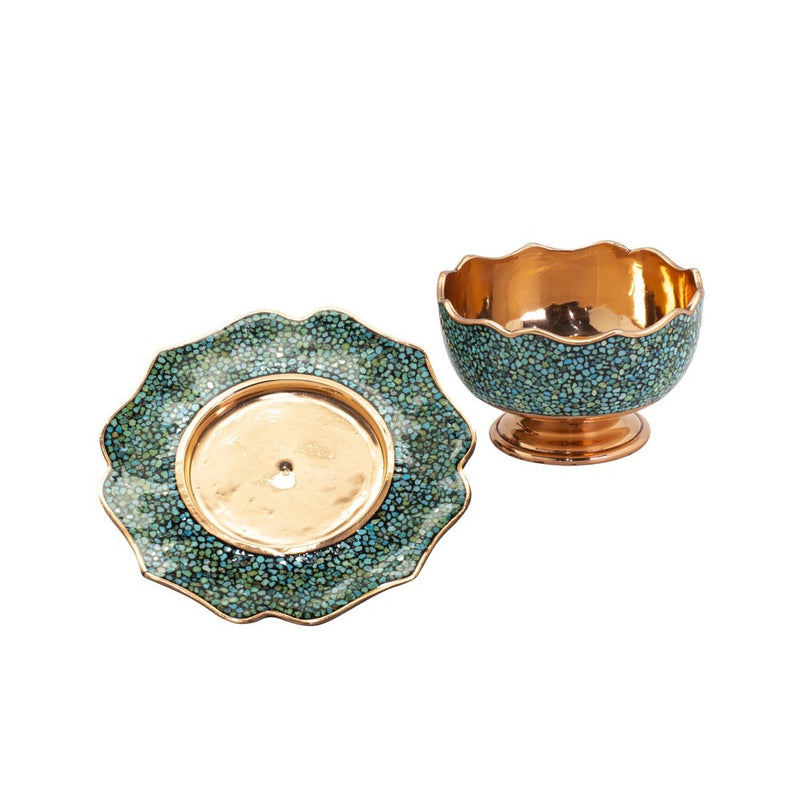 Turquoise Stones Cup & Saucer