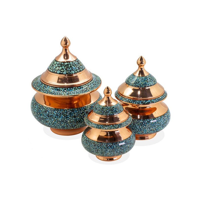 Turquoise Stones Triangular Bowl Container