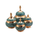 Turquoise Stones Round Bowl Container