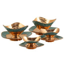 Turquoise Stones Triangular Cup & Saucer